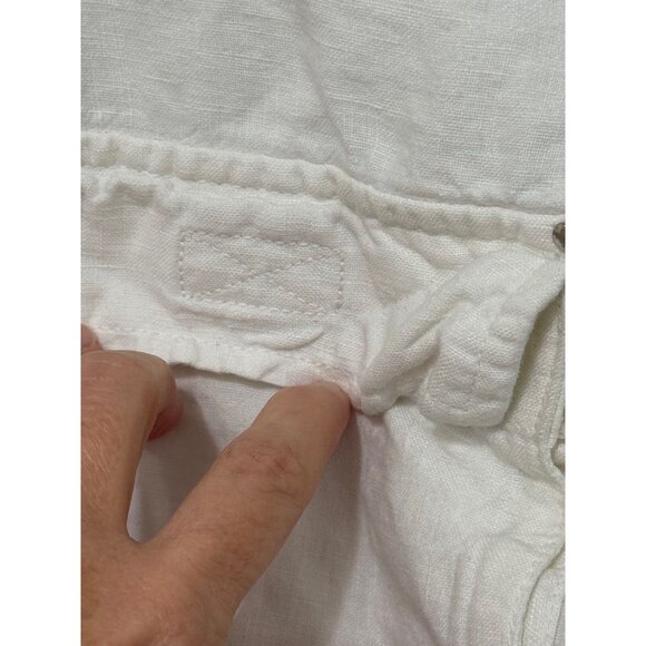 Vilebrequin Men's White Linen Pants Straight Leg Classic Resort Pockets Size L - Picture 9 of 16